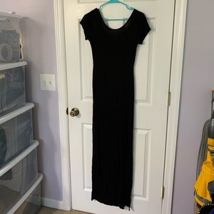Black Maxi Dress with Leg Slit
